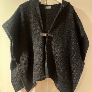 Wool and Apalca Woven Dark Blue Cape by John Branigan